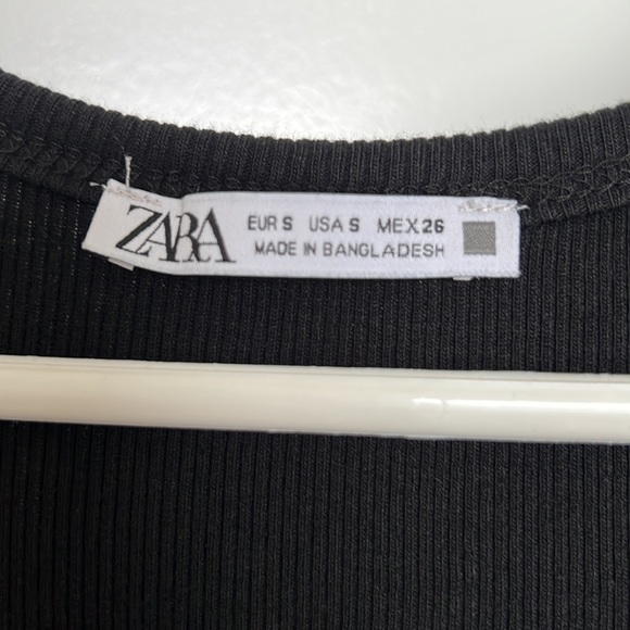 Zara Black Tank Summer Dress Stretch Cotton Fitted Perfect Condition - Picture 4 of 5